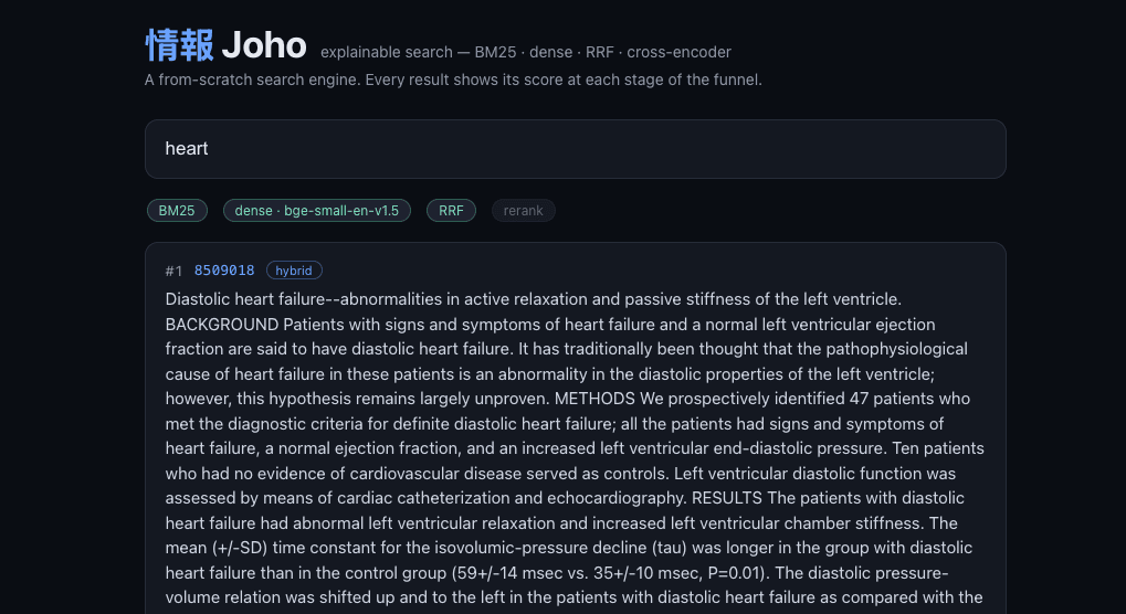 Joho — From-Scratch Search Engine